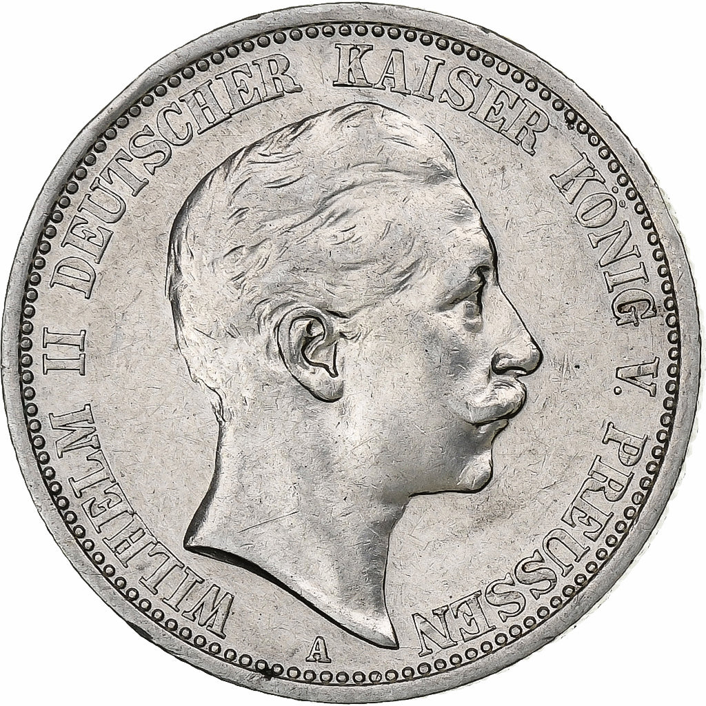 German States, PRUSSIA, Wilhelm II, 2 Mark, 1911, Berlin, Silver, EF(40-45)