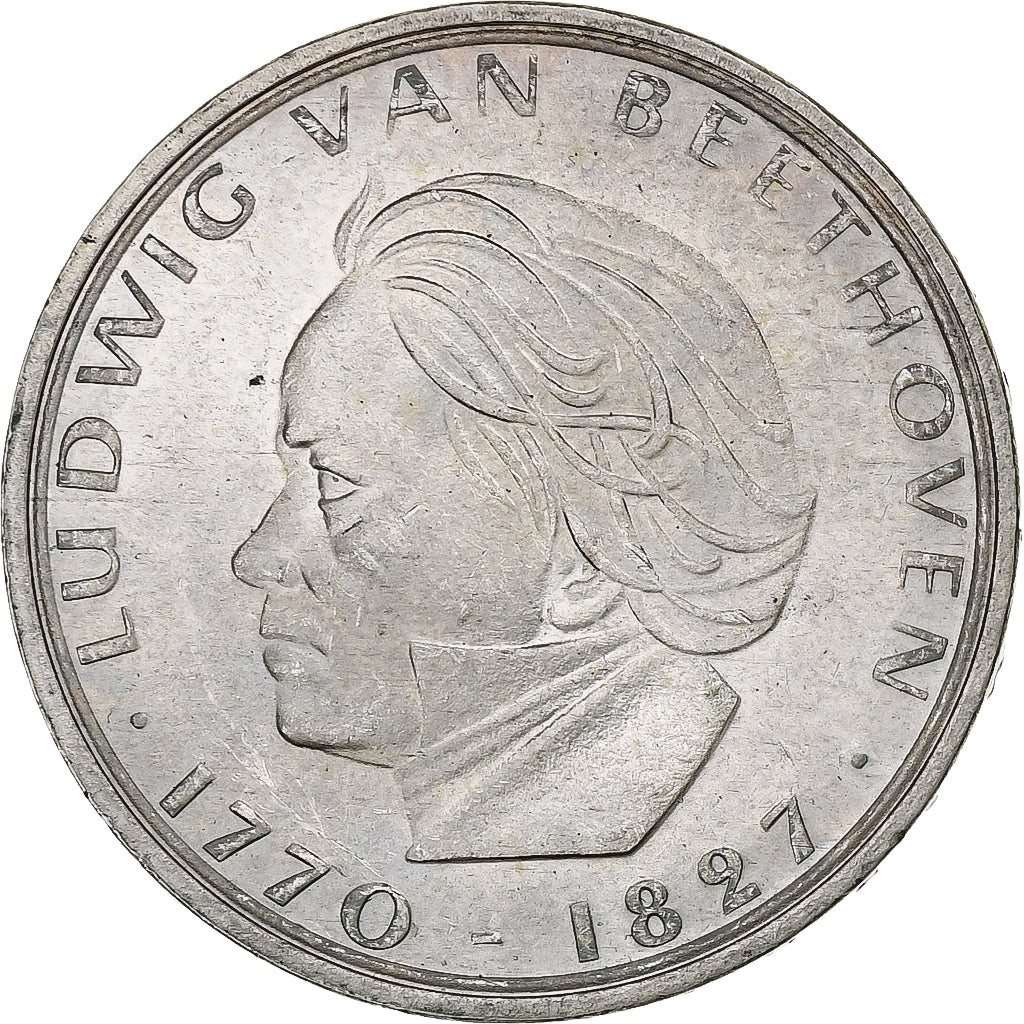 GERMANY - FEDERAL REPUBLIC, 5 Mark, 1970, Stuttgart, Silver, MS(60-62), KM:127