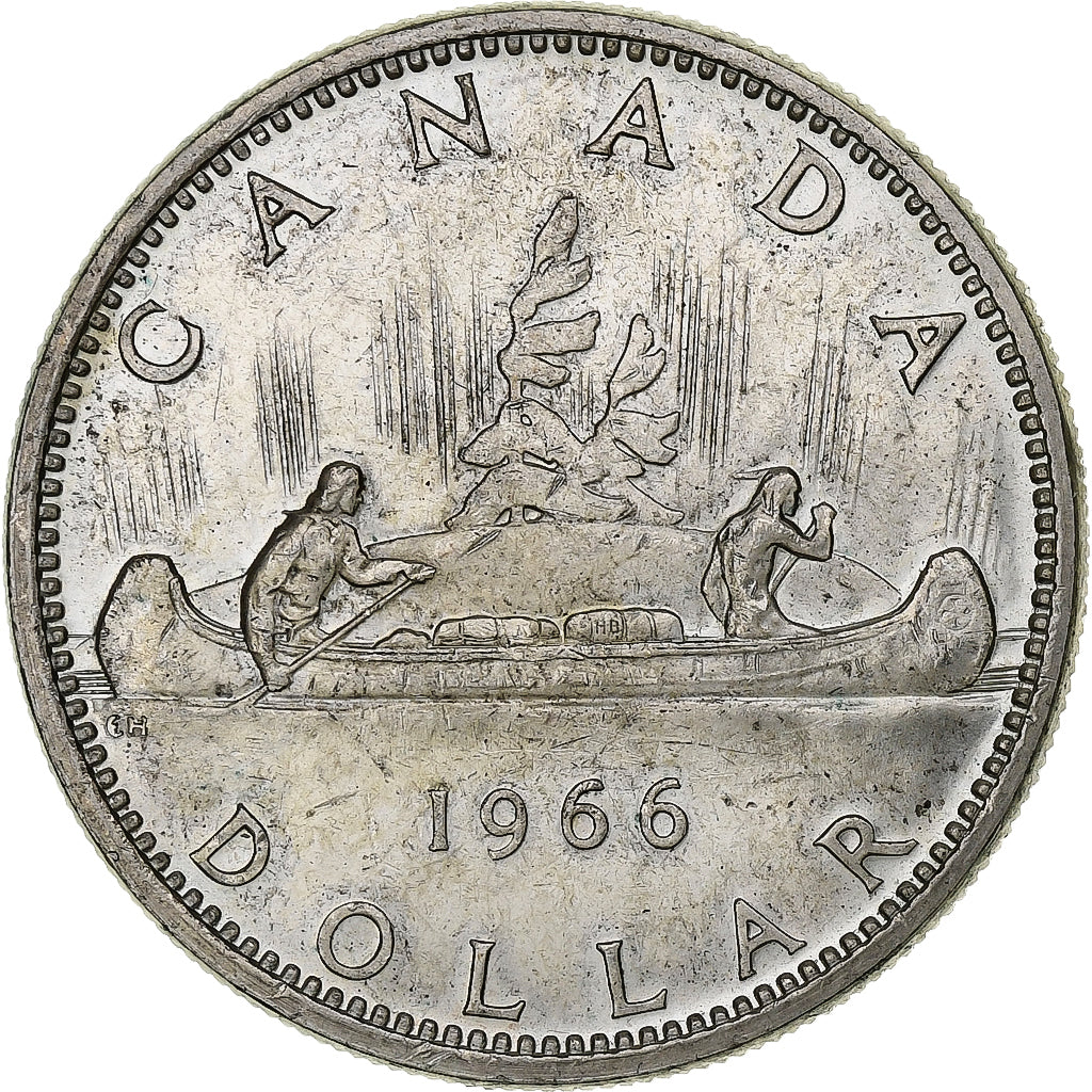 Canada, Elizabeth II, Dollar, 1966, Royal Canadian Mint, Silver, AU(50-53)