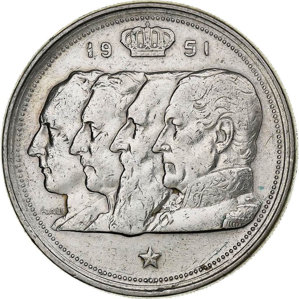 Belgium, 100 Francs, 100 Frank, 1951, Silver, EF(40-45), KM:139.1