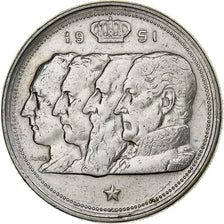 Belgium, 100 Francs, 100 Frank, 1951, Silver, EF(40-45), KM:139.1