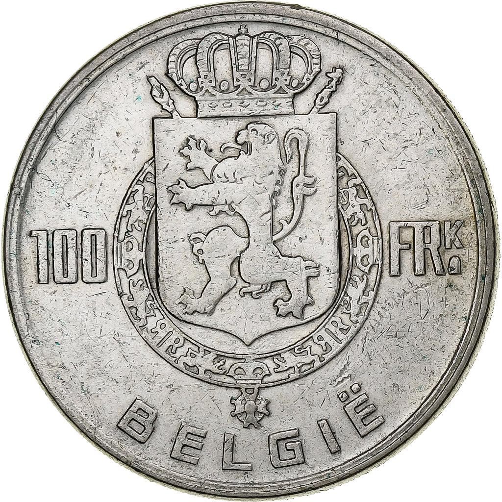 Belgium, 100 Francs, 100 Frank, 1951, Silver, EF(40-45), KM:139.1