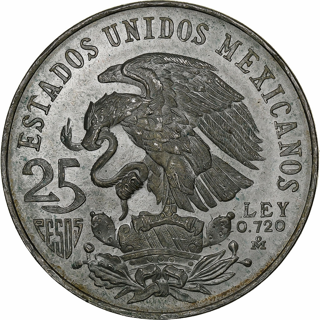Messico, 25 Pesos, 1968, Mexico City, BB+, Argento, KM:479.1