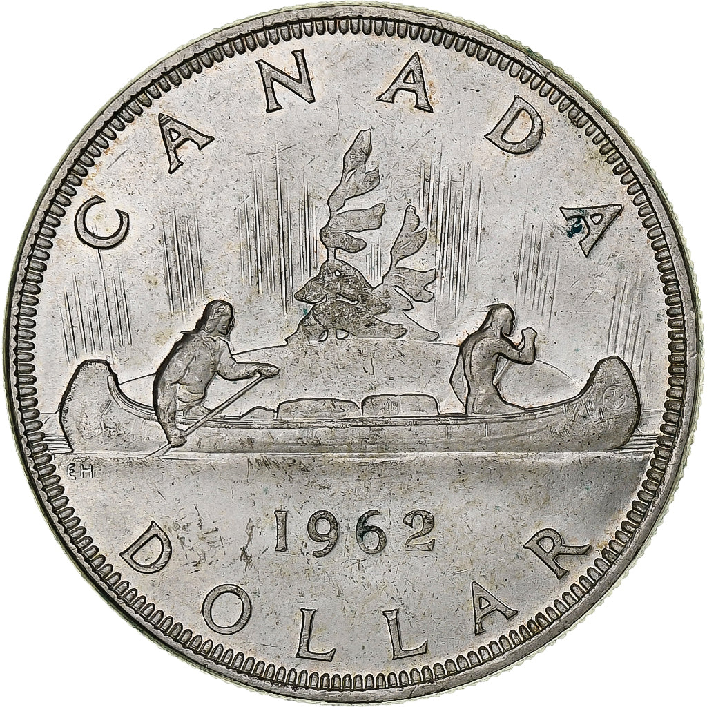 Canadá, Elizabeth II, Dollar, 1962, Royal Canadian Mint, Prata, EF(40-45)