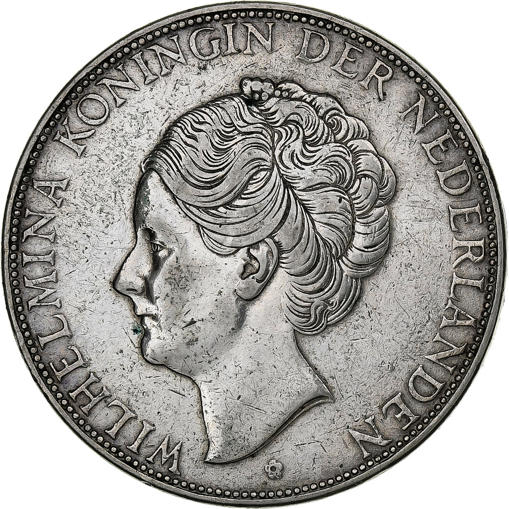 Netherlands, Wilhelmina I, 2-1/2 Gulden, 1933, Silver, AU(50-53), KM:165