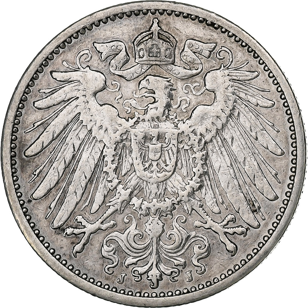 GERMANY - EMPIRE, Wilhelm II, Mark, 1912, Hambourg, Silver, EF(40-45), KM:14
