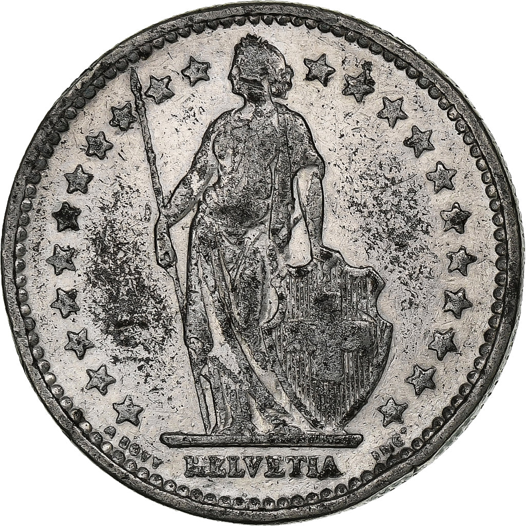 Svizzera, 2 Francs, 1908, Bern, Stagno, MB+