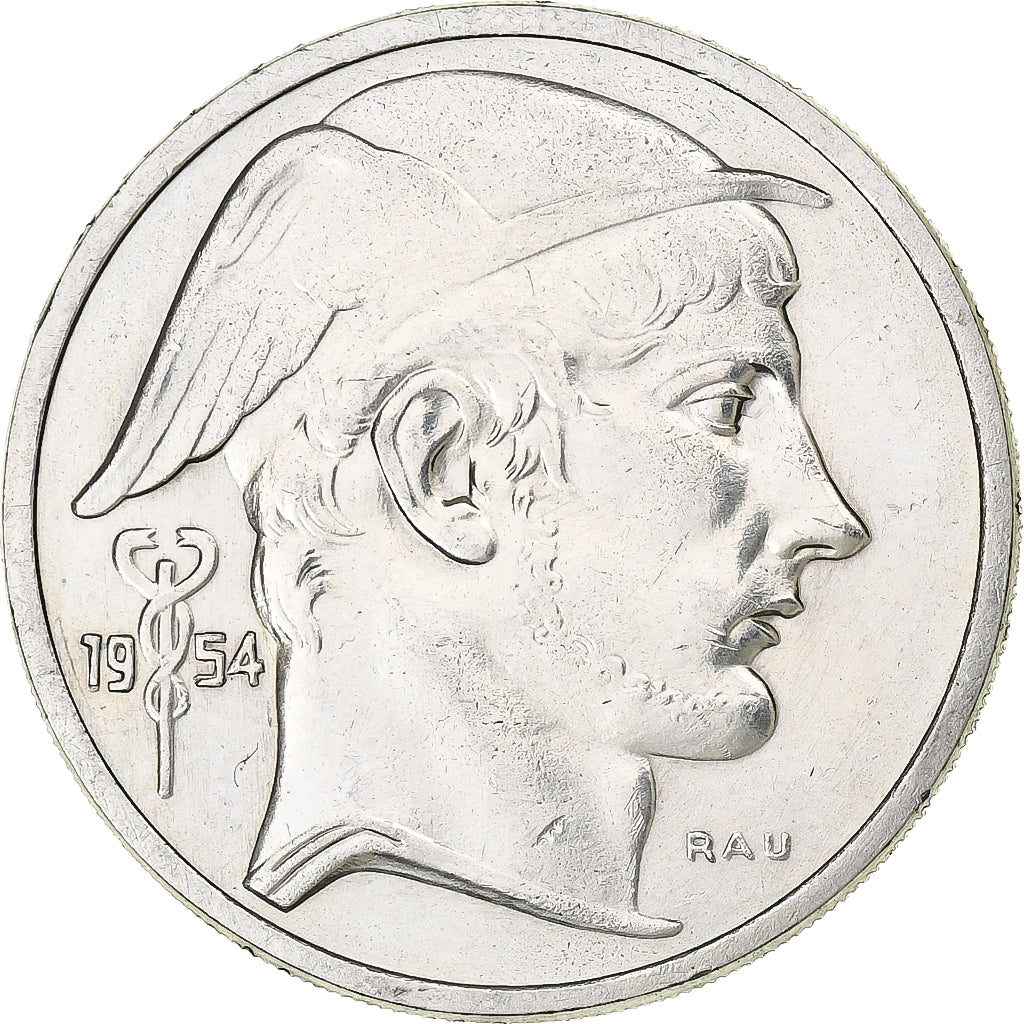 Belgium, 50 Francs, 50 Frank, 1954, EF(40-45), Silver, KM:137