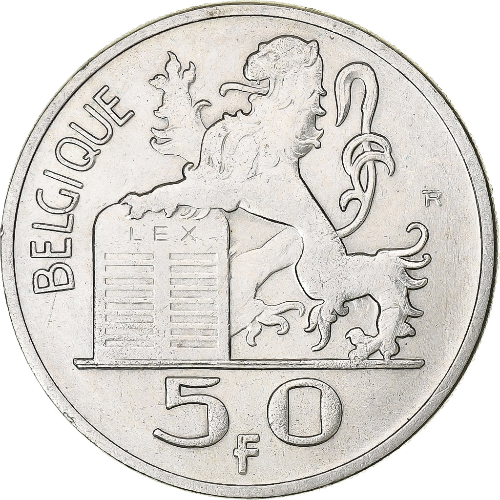 Belgium, 50 Francs, 50 Frank, 1954, EF(40-45), Silver, KM:137