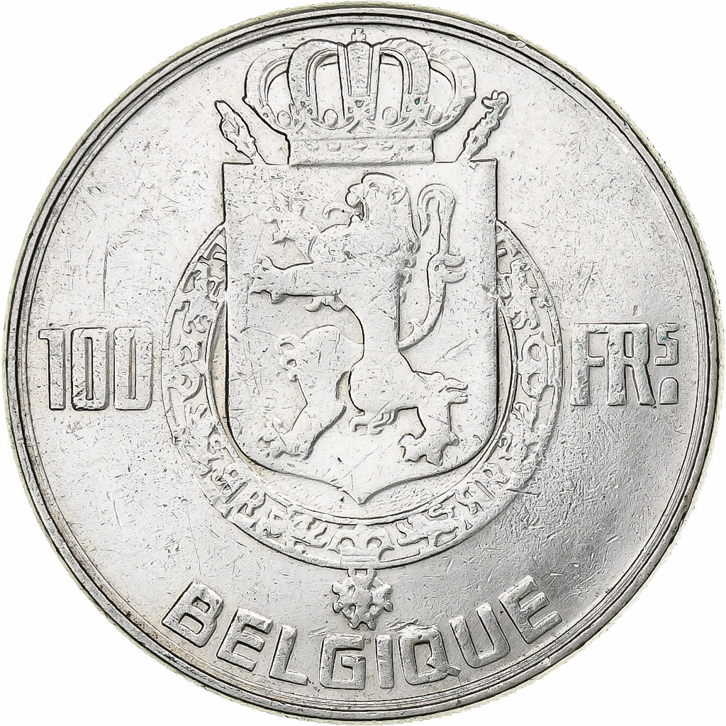 Belgium, 100 Francs, 100 Frank, 1950, Silver, EF(40-45), KM:138.1