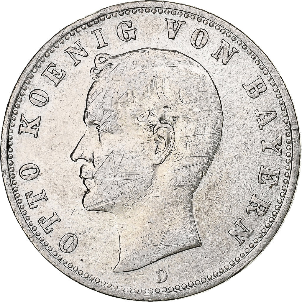 Stati tedeschi, BAVARIA, Otto, 2 Mark, 1906, Munich, Argento, MB, KM:913