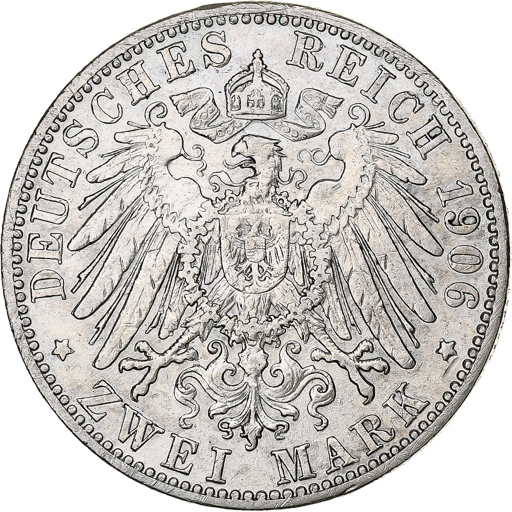 Stati tedeschi, BAVARIA, Otto, 2 Mark, 1906, Munich, Argento, MB, KM:913