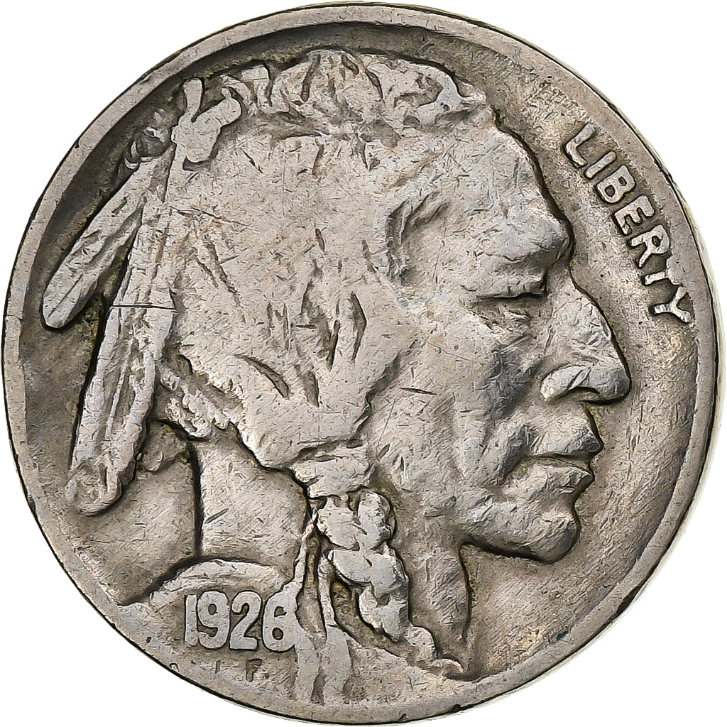 Stati Uniti, 5 Cents, Buffalo Nickel, 1926, U.S. Mint, Rame-nichel, MB, KM:134