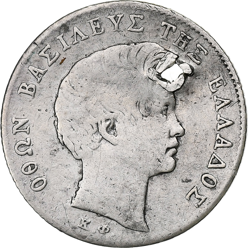Grèce, Othon, 1/4 Drachma, 1834, Paris, Argent, B+, KM:18