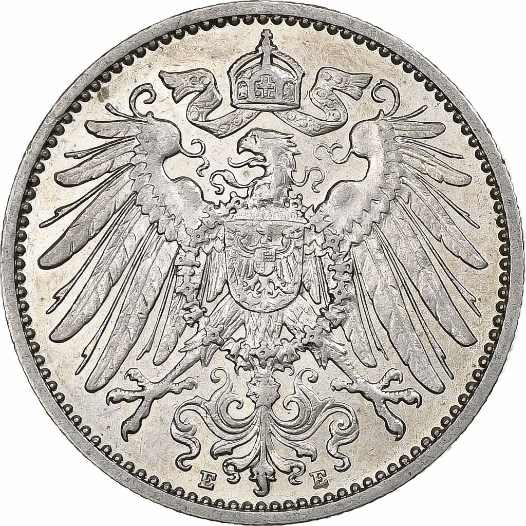 GERMANY - EMPIRE, Wilhelm II, Mark, 1910, Muldenhütten, Silver, EF(40-45)
