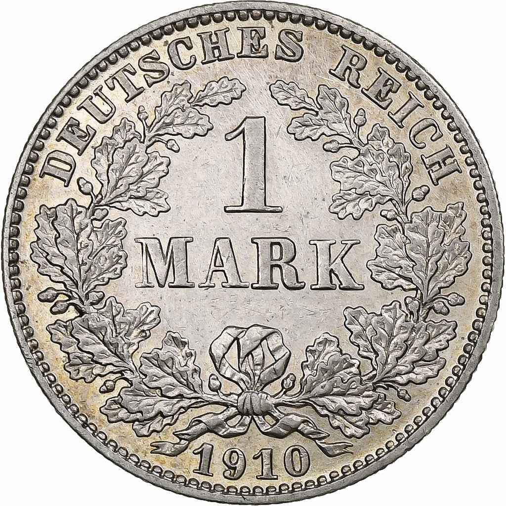 GERMANY - EMPIRE, Wilhelm II, Mark, 1910, Muldenhütten, Silver, EF(40-45)