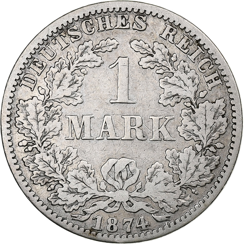 GERMANY - EMPIRE, Wilhelm I, Mark, 1874, Berlin, Silver, VF(20-25), KM:7