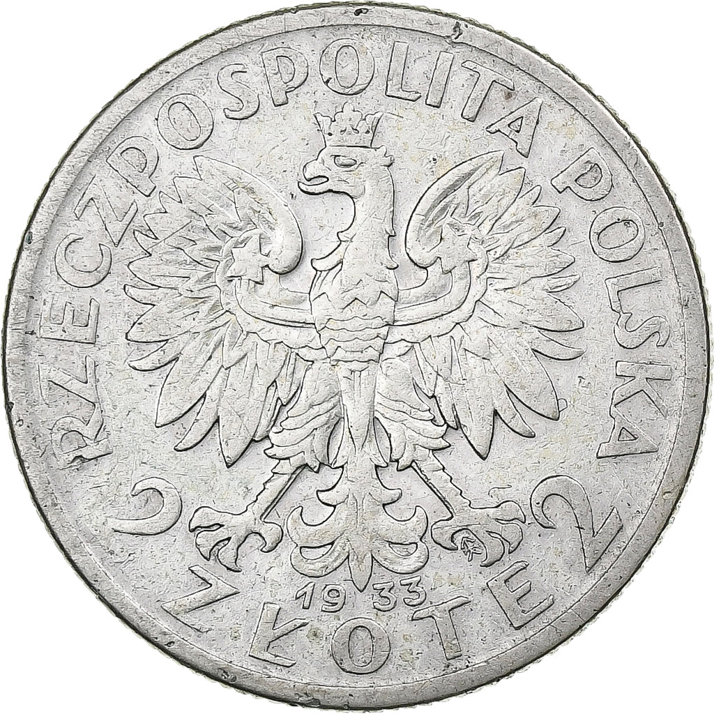 Poland, 2 Zlote, 1933, Warsaw, Silver, VF(20-25), KM:20