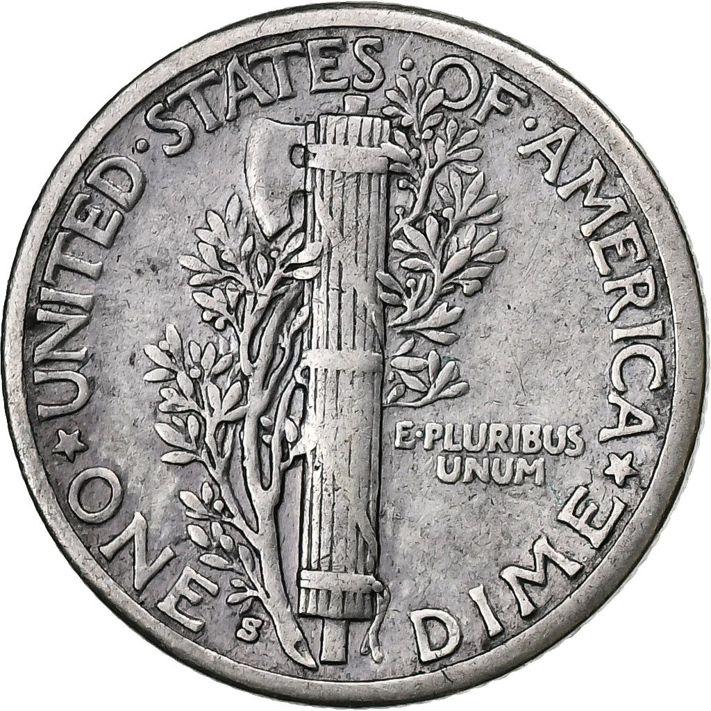 United States, Dime, Mercury Dime, 1928, San Francisco, Silver, VF(30-35)