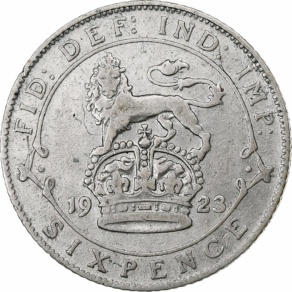Great Britain, George V, 6 Pence, 1923, Silver, VF(30-35), KM:815a.1