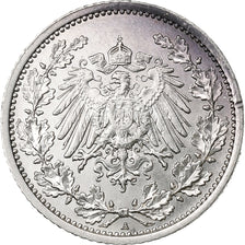 GERMANY - EMPIRE, 1/2 Mark, 1906, Berlin, Silver, EF(40-45), KM:17
