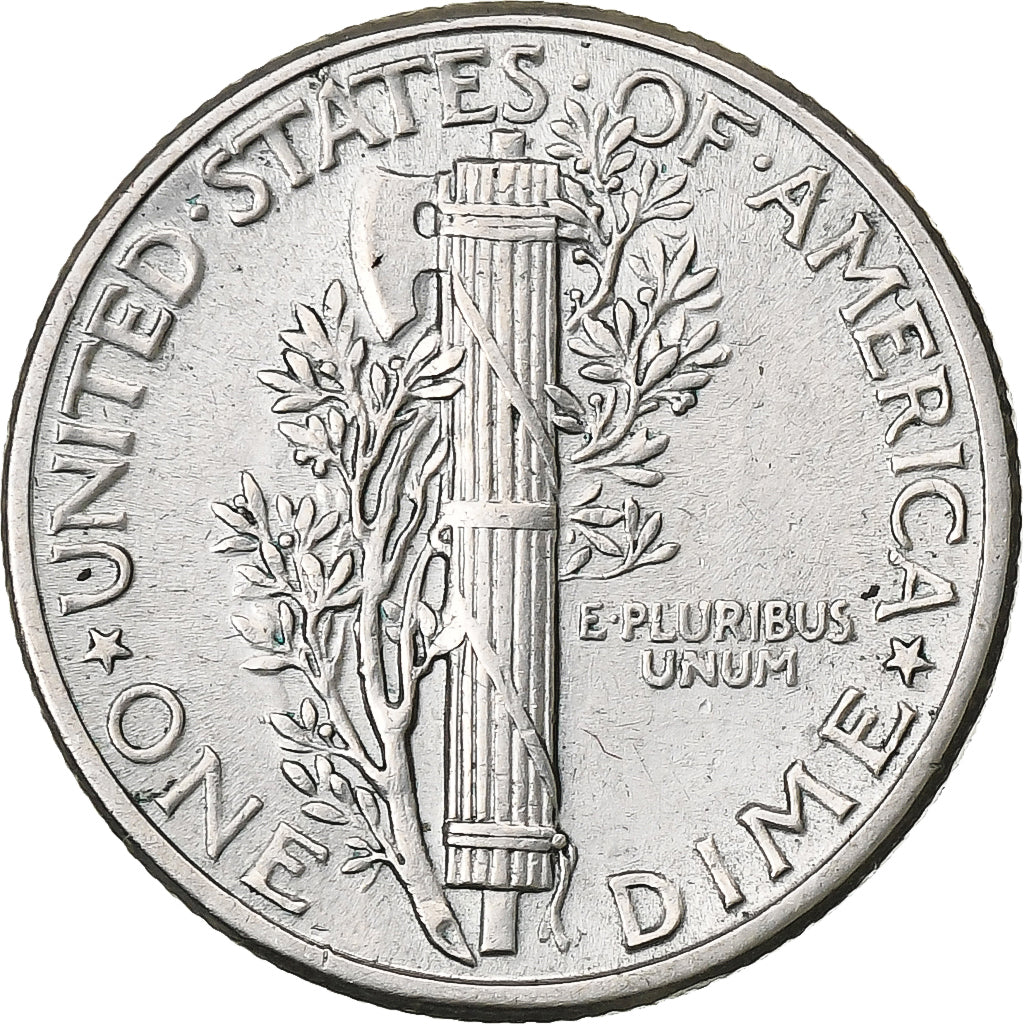 Estados Unidos da América, Dime, Mercury Dime, 1943, U.S. Mint, Prata