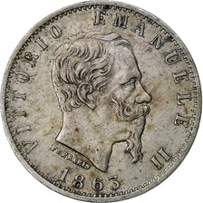 Italy, Vittorio Emanuele II, 20 Centesimi, 1863, Milan, Silver, EF(40-45)