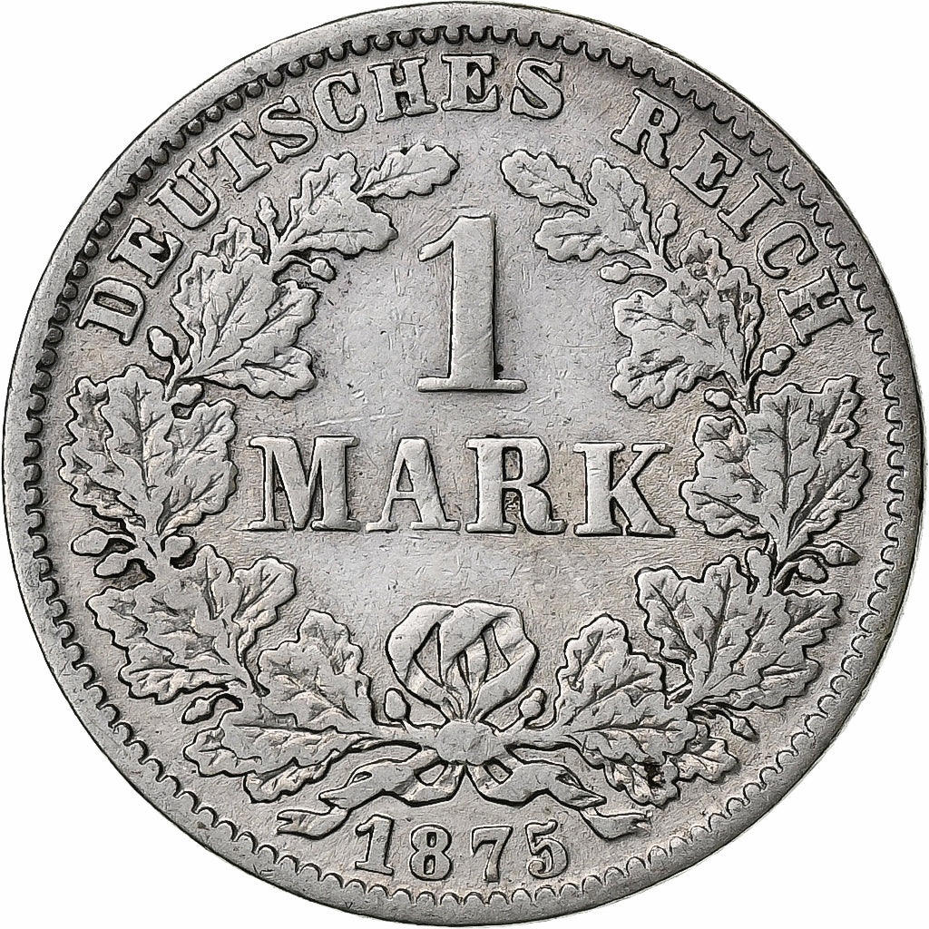 GERMANIA - IMPERO, Wilhelm I, Mark, 1875, Frankfurt, Argento, MB, KM:7