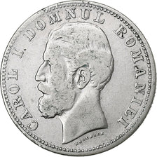 Romania, Carol I, Leu, 1881, Silver, VF(20-25), KM:14