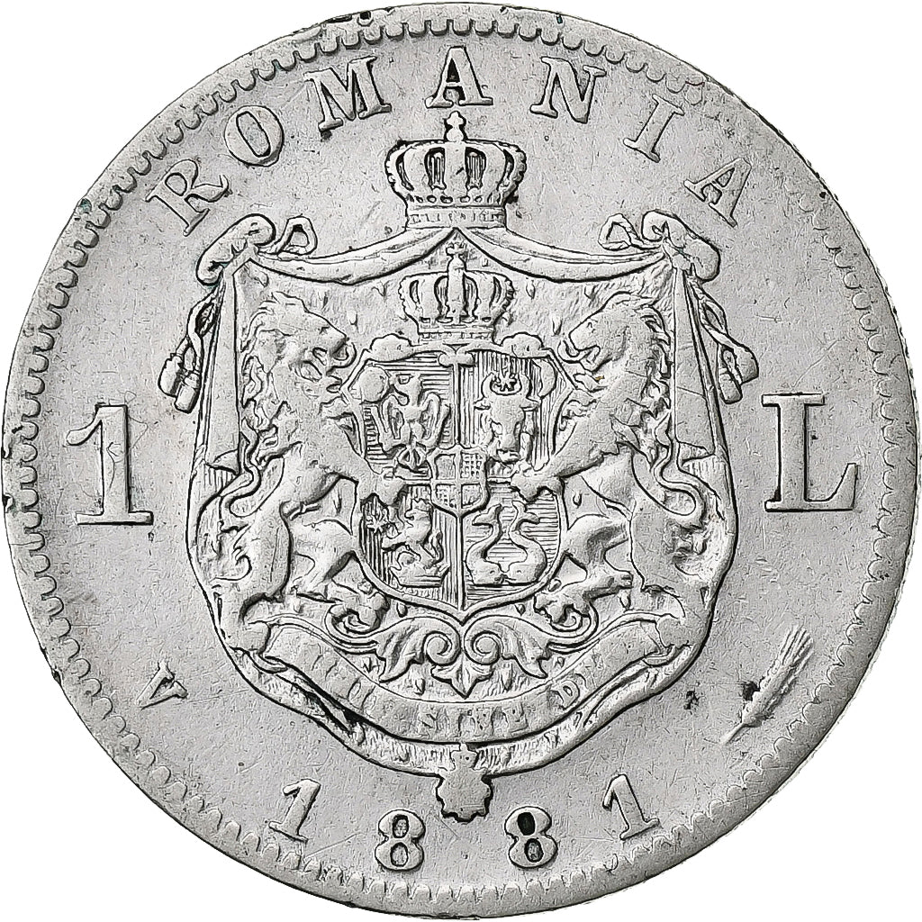 Romania, Carol I, Leu, 1881, Silver, VF(20-25), KM:14