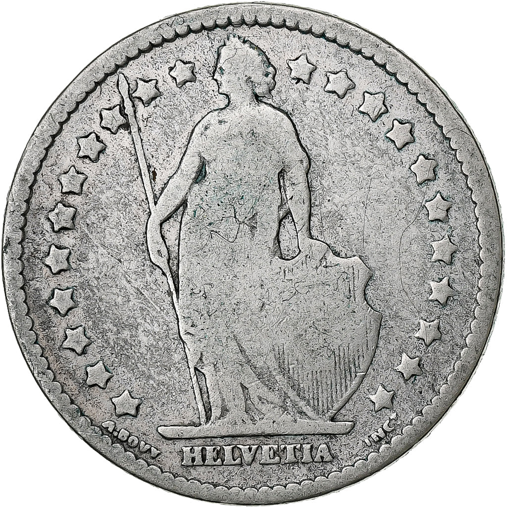 Switzerland, Franc, 1876, Bern, Silver, VF(20-25), KM:24