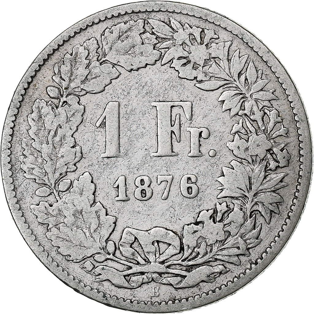 Switzerland, Franc, 1876, Bern, Silver, VF(20-25), KM:24
