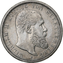 German States, WURTTEMBERG, Wilhelm II, 2 Mark, 1907, Freudenstadt, Silver