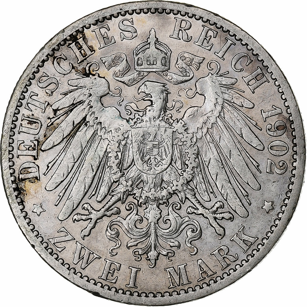 German States, PRUSSIA, Wilhelm II, 2 Mark, 1902, Berlin, Silver, VF(30-35)