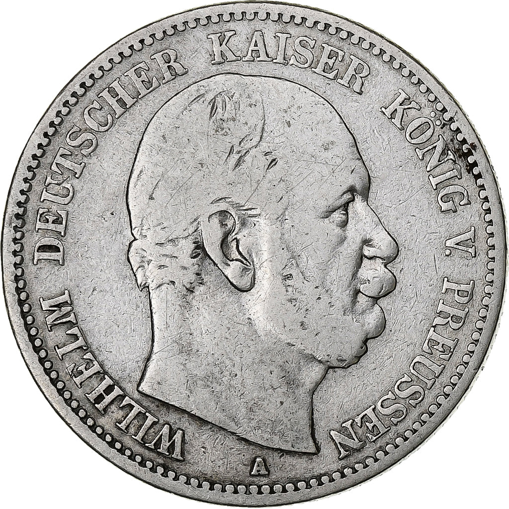 German States, PRUSSIA, Wilhelm I, 2 Mark, 1876, Berlin, Silver, VF(20-25)