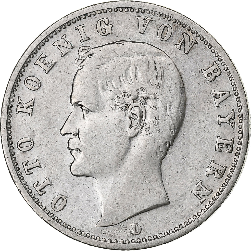 Stati tedeschi, BAVARIA, Otto, 2 Mark, 1902, Munich, Argento, MB+, KM:913