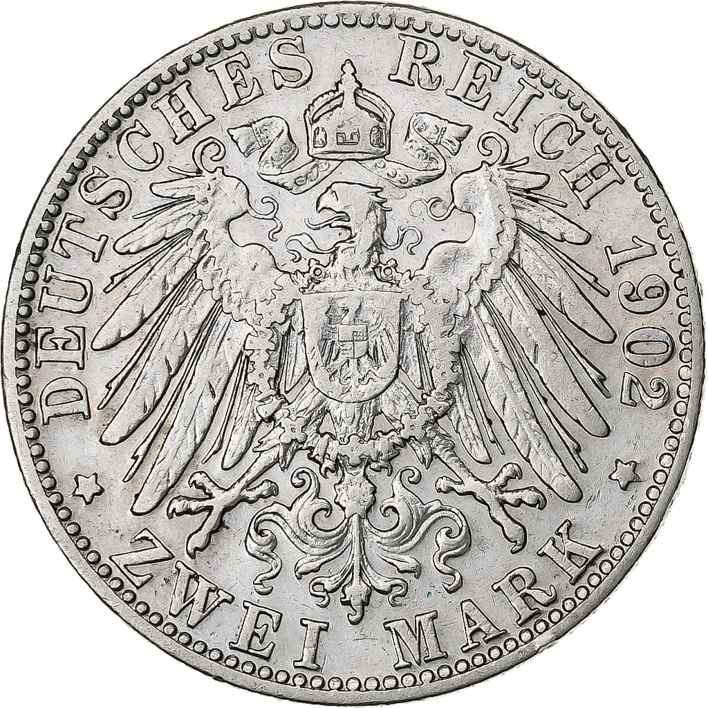 Stati tedeschi, BAVARIA, Otto, 2 Mark, 1902, Munich, Argento, MB+, KM:913