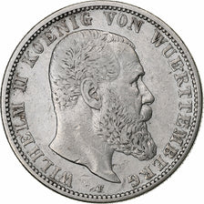 German States, WURTTEMBERG, Wilhelm II, 2 Mark, 1905, Freudenstadt, Silver