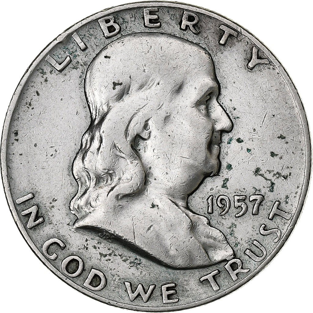 United States, Half Dollar, Franklin Half Dollar, 1957, U.S. Mint, Silver