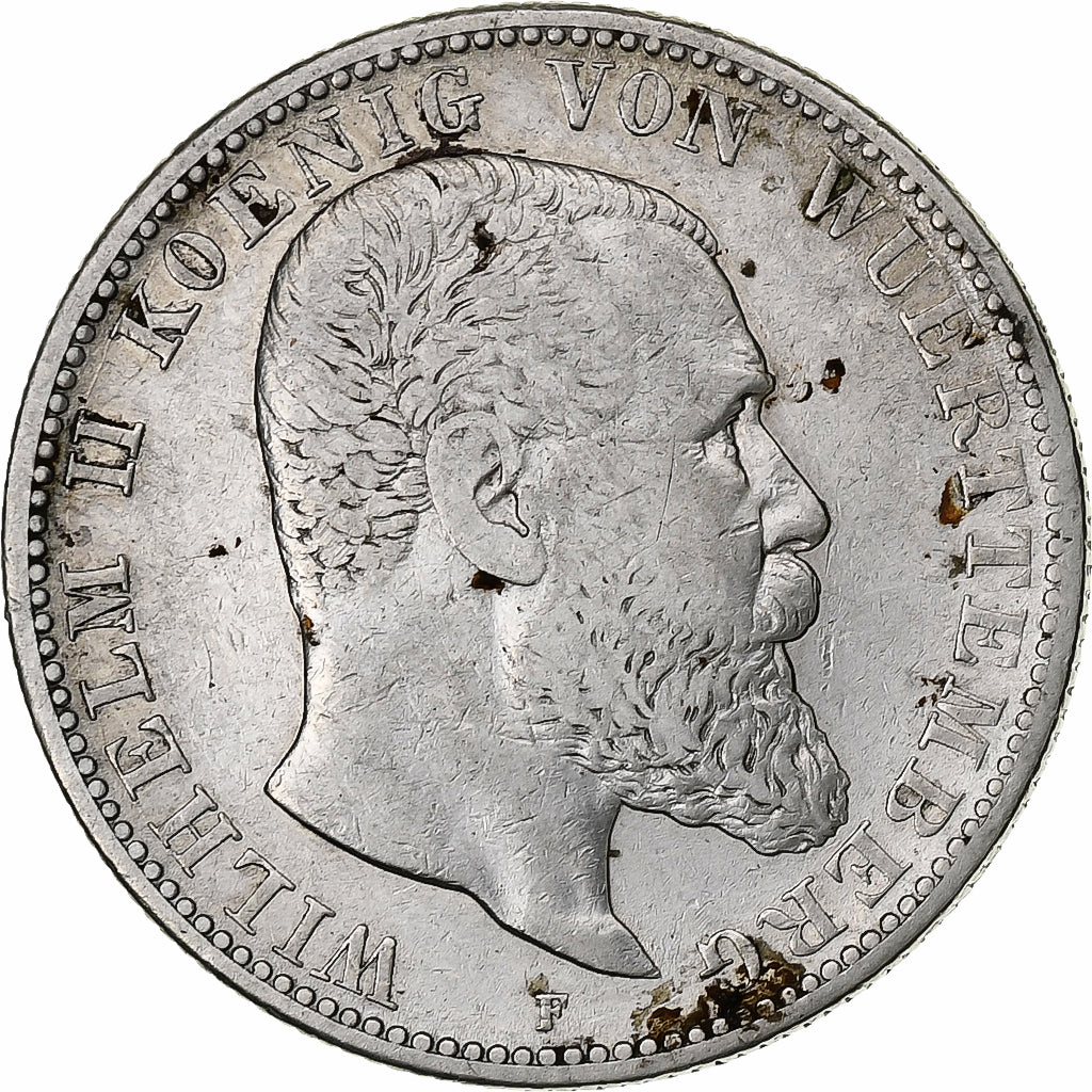 Stati tedeschi, WURTTEMBERG, Wilhelm II, 2 Mark, 1901, Freudenstadt, BB