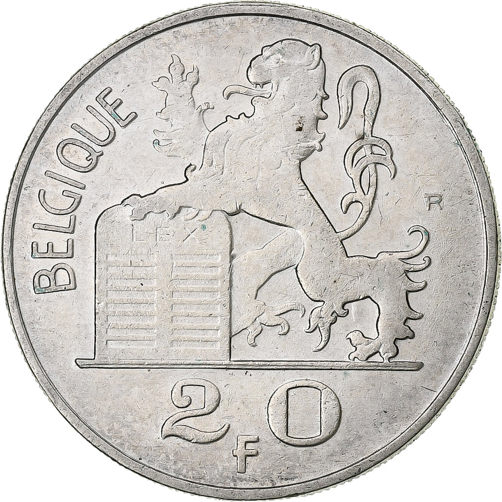 Belgium, 20 Francs, 20 Frank, 1950, Silver, VF(30-35), KM:140.1