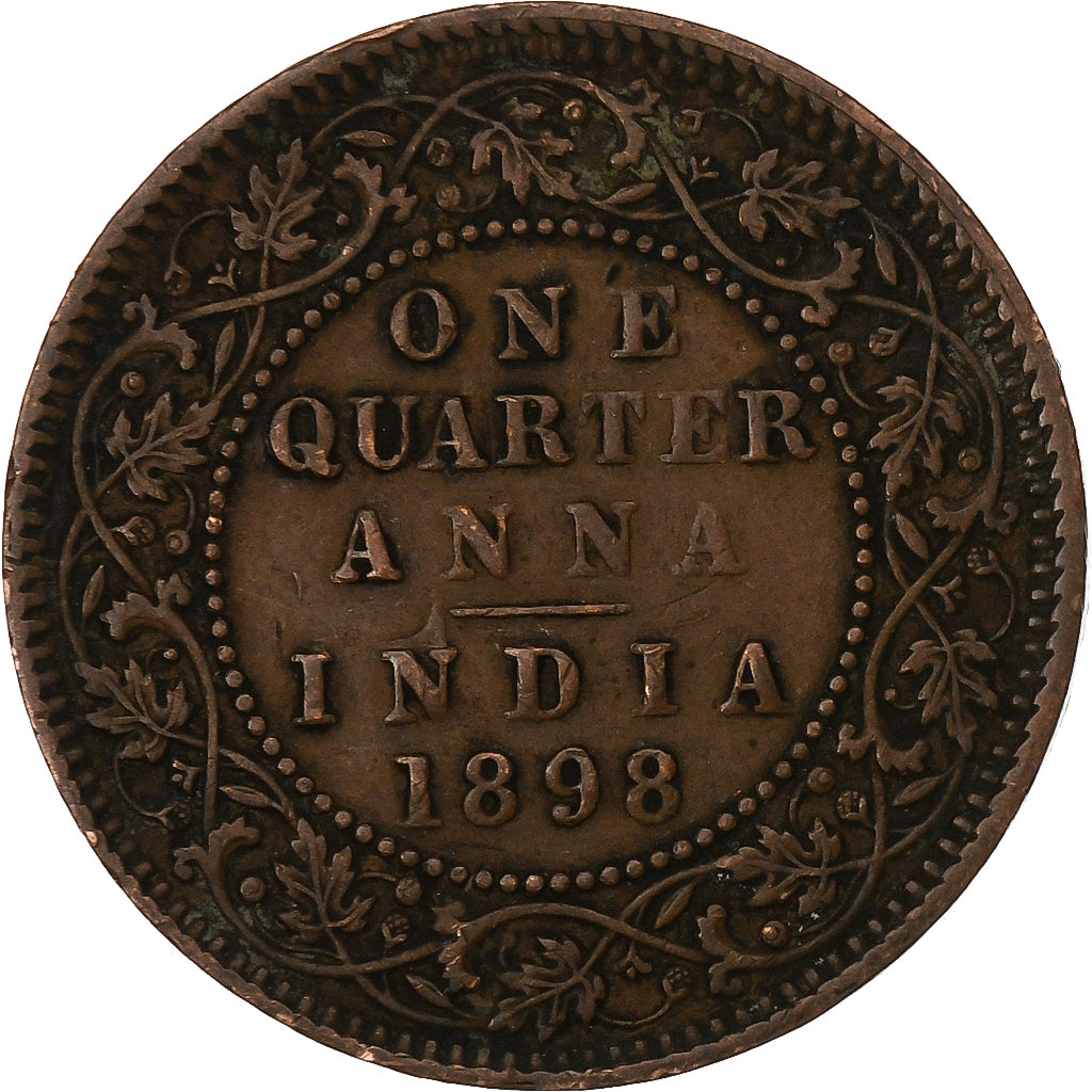 INDIA-BRITISH, Victoria, 1/4 Anna, Copper, EF(40-45), KM:486