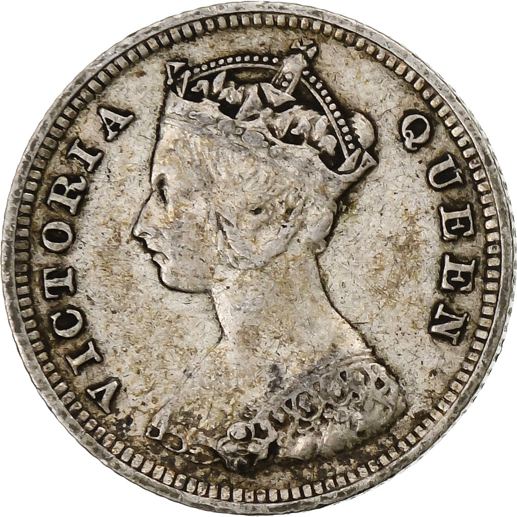 Hong Kong, Victoria, 10 Cents, 1895, Plata, MBC, KM:6.3