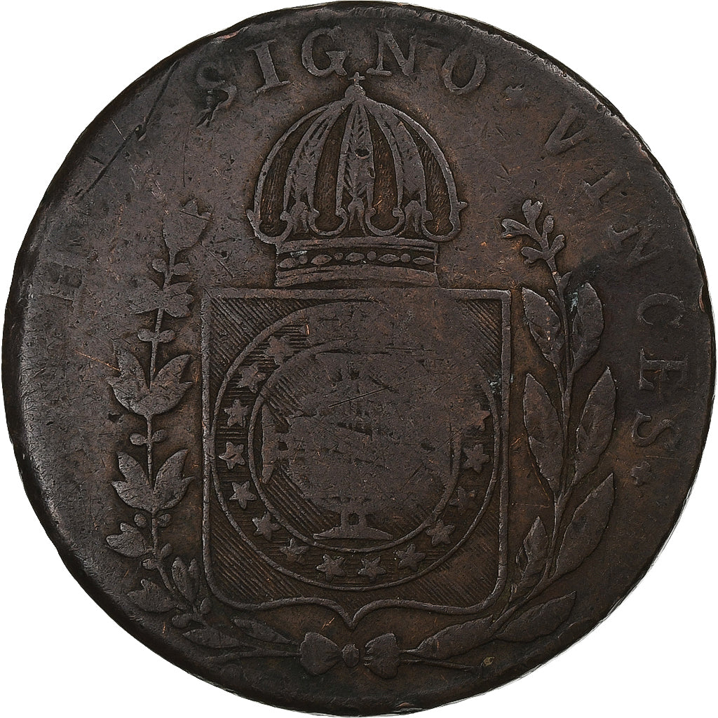 Brazil, Pedro I, 40 Reis,1828, Rio de Janeiro, Copper, VF(20-25), KM:363.1