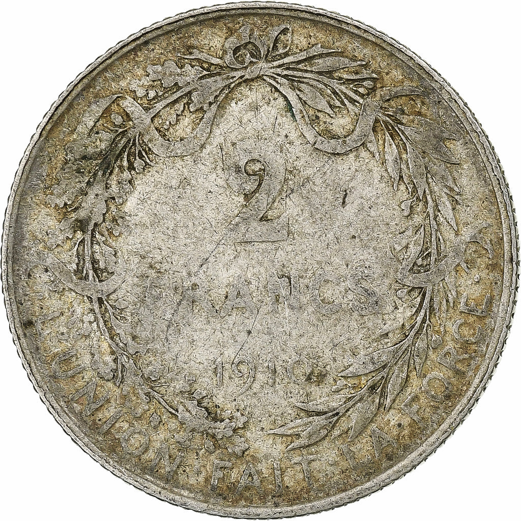 Belgium, 2 Francs, 2 Frank, 1910, Silver, VF(20-25), KM:74