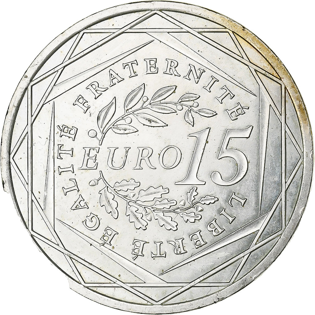 France, 15 Euro, 2008, AU(55-58), Silver, Gadoury:2, KM:1535