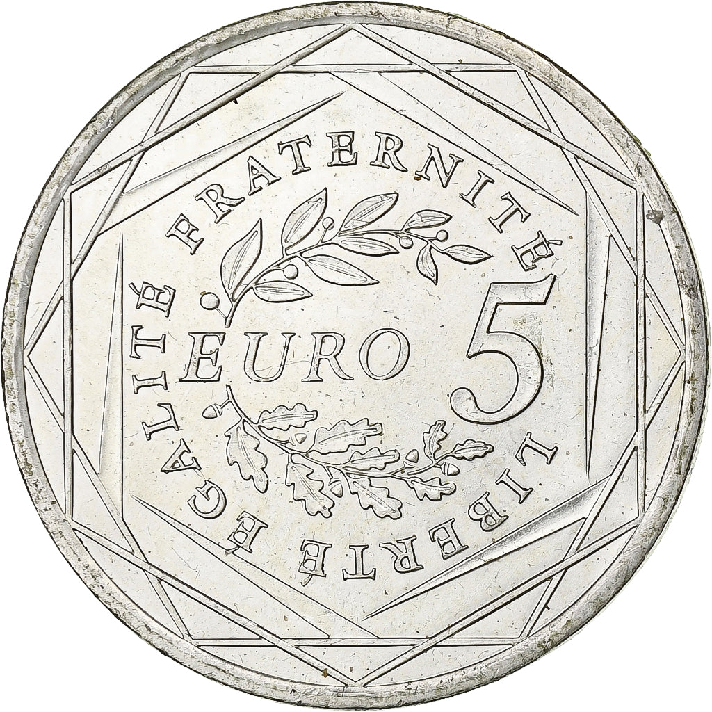 France, 5 Euro, 2008, Silver, AU(50-53), Gadoury:EU287, KM:1534
