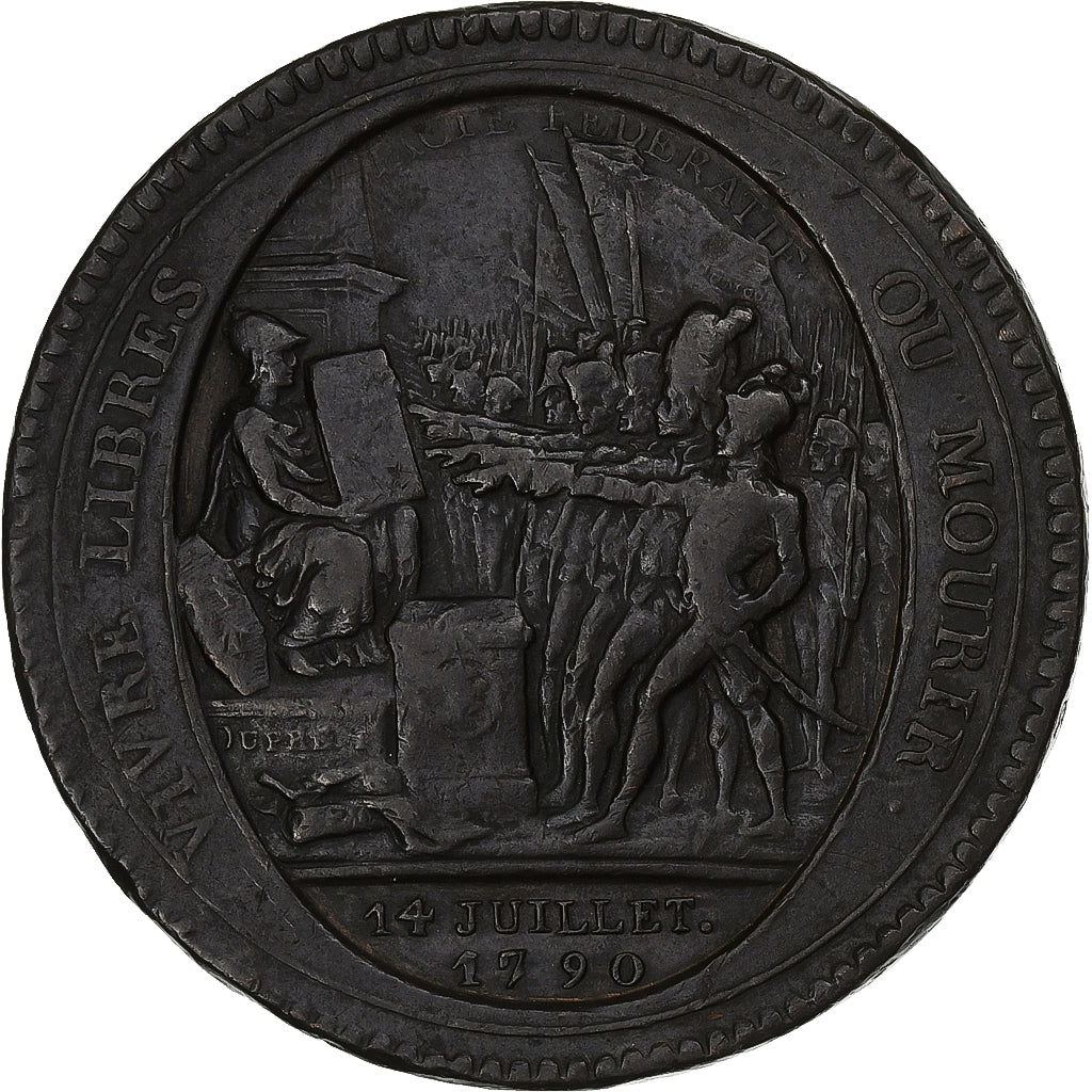 Frankreich, 5 Sols, Monneron, 1792, Paris, Bronze, S+