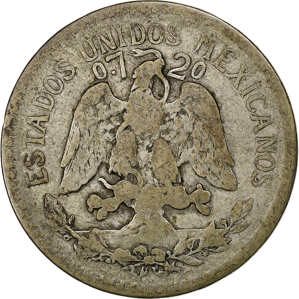 Mexico, 50 Centavos, 1921, Mexico City, Silver, VF(20-25), KM:447