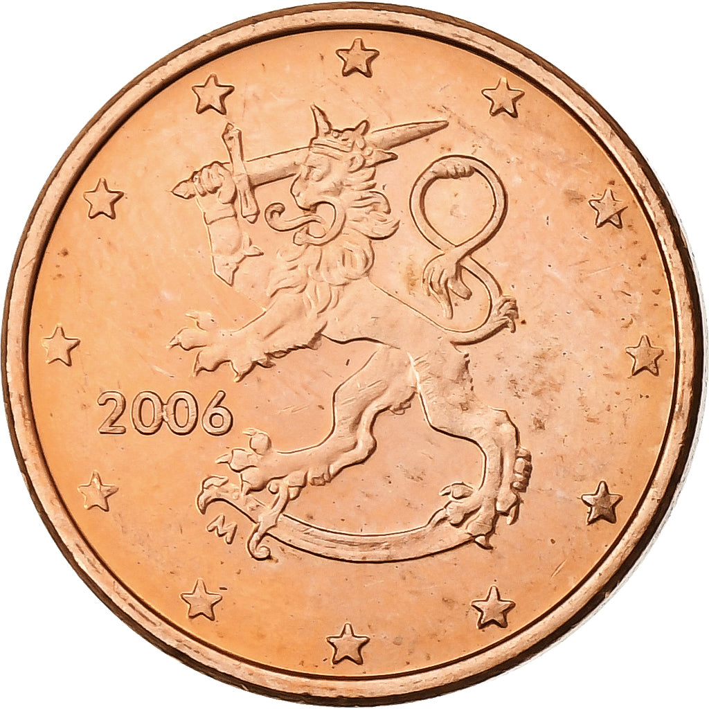 Finlandia, Euro Cent, 2006, Vantaa, Cobre chapado en acero, SC, KM:98